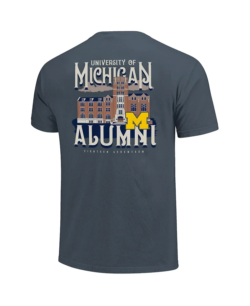 Image One Men's and Women's Denim Michigan Wolverines Comfort Colors Campus Alumni T-Shirt