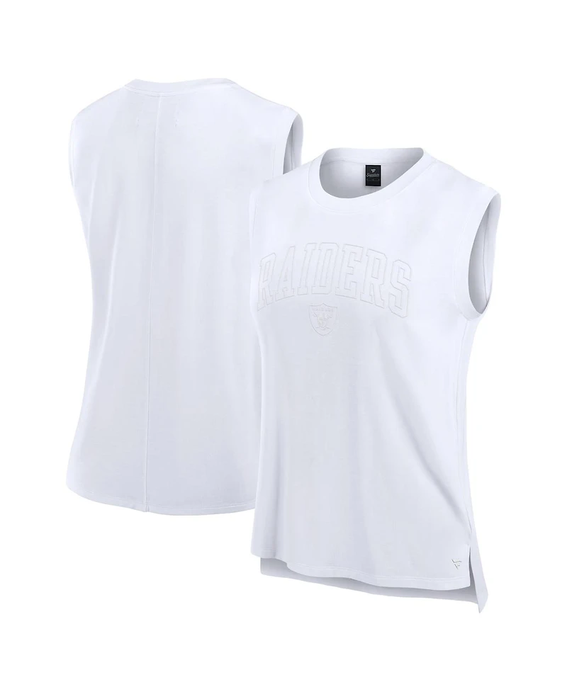 Fanatics Women's White Las Vegas Raiders Studio Gym Tank Top