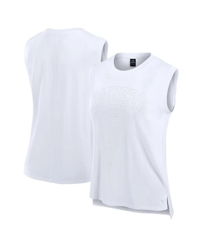 Fanatics Women's White Las Vegas Raiders Studio Gym Tank Top
