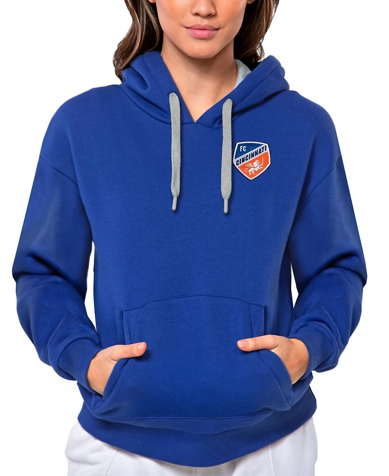 Antigua Women's Royal Fc Cincinnati Team Logo Victory Pullover Hoodie