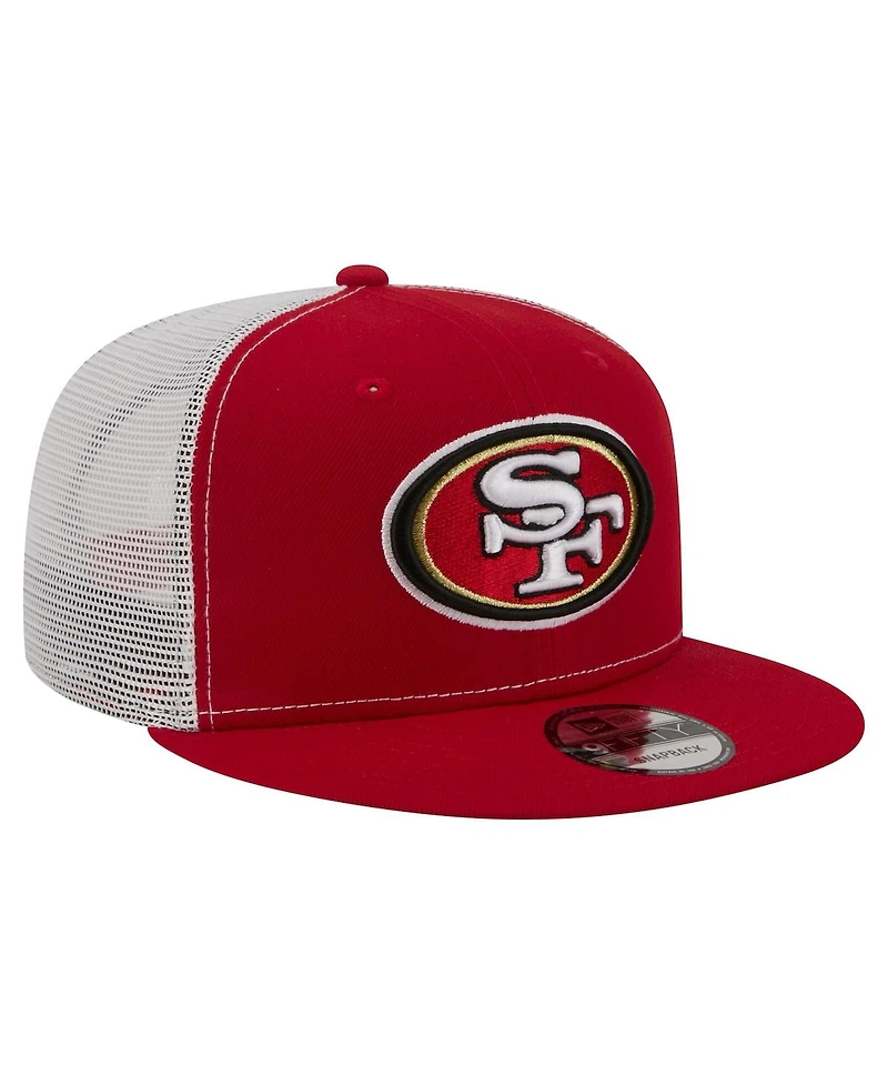 New Era Men's Scarlet San Francisco 49ers Core Team 9FIFTY Trucker Snapback Hat