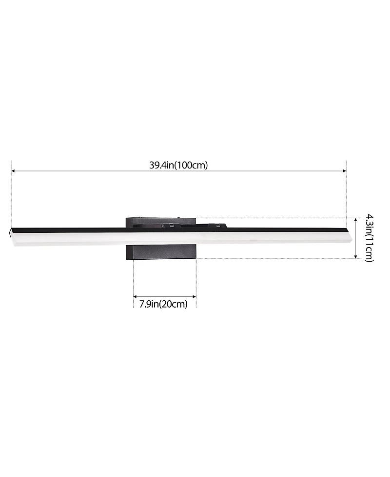 Busdays 39 Inch Modern Led Bathroom Vanity Light Metal Wall Light for Mirror Dressing Room or Sink Area