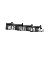Busdays Modern 4 Light Led Vanity Light Fixture with Crystal Glass Shades Bathroom Wall Sconce for Elegant Contemporary Home Decor