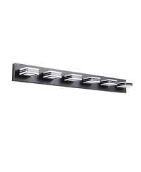 Busdays 40 Inch Modern 6 Light Led Vanity Light Sleek Bathroom Wall Fixture Iron and Acrylic Dimmable for Mirror Lighting