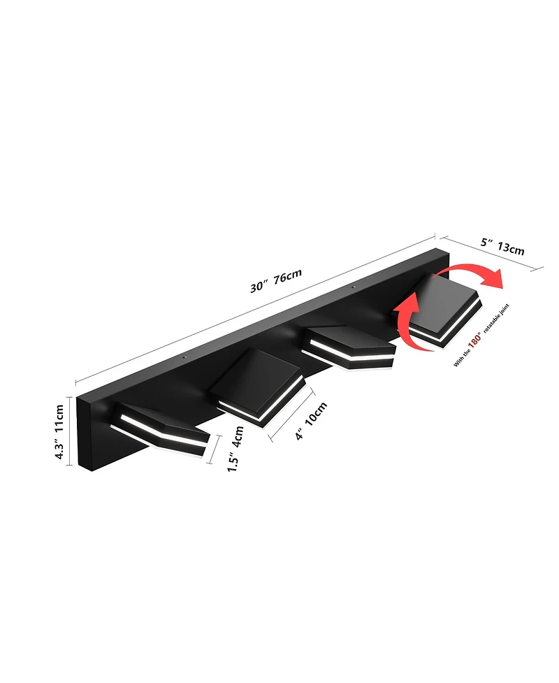 Busdays 4 Light Modern Led Vanity Light Wall Sconce for Bathroom and Mirror Sleek Minimalist Design Easy Installation