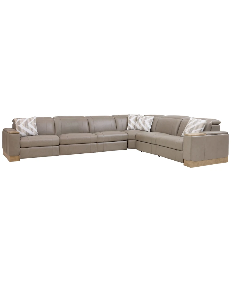 Maxyne 6-Piece Power Motion L-Shaped Sectional Sofa with 4 Recliners Set