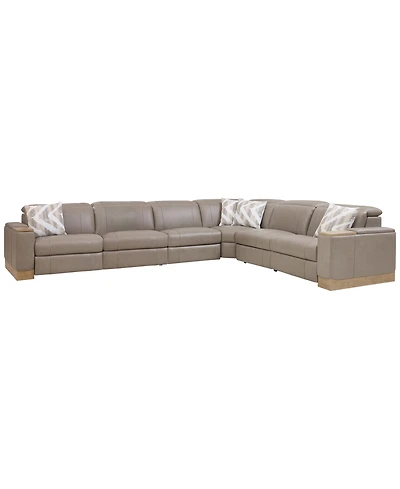 Maxyne 6-Piece Power Motion L-Shaped Sectional Sofa with 4 Recliners Set