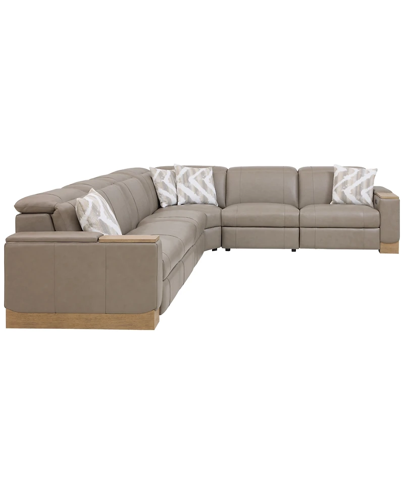 Maxyne 6-Piece Power Motion L-Shaped Sectional Sofa with 4 Recliners Set