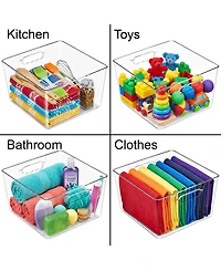 Sorbus Pack Large Square Stackable Storage Bins with Handles - for Storage, Closet