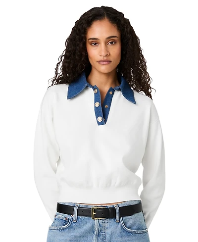 French Connection Women's Denim Knit Collared Sweater