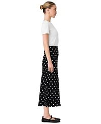 French Connection Women's Ennis Satin Polka Dot Pull-On Midi Skirt