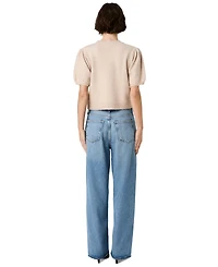 French Connection Women's Yulia Knit Puff-Sleeve Top