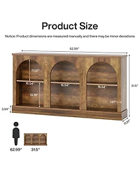 Slickblue Farmhouse Media Console Table with Cabinets for Up to 65 Inch Tv