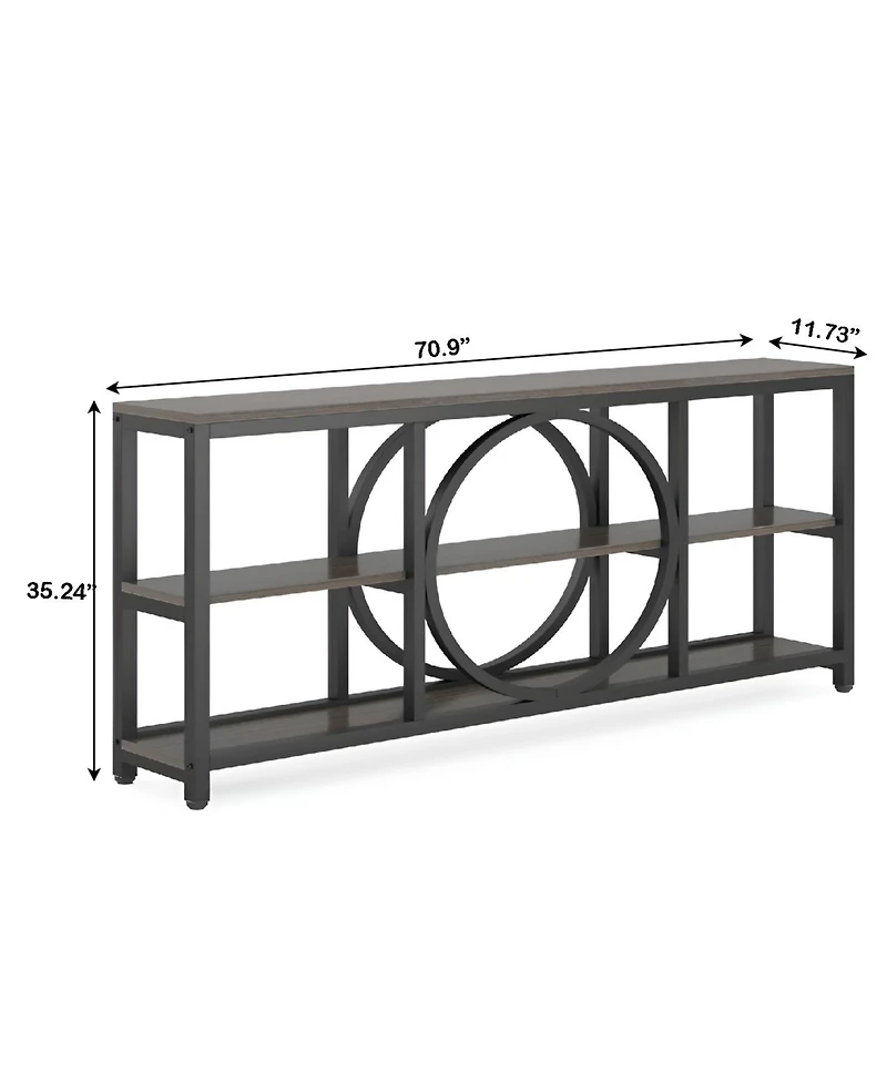 Slickblue Modern Narrow Console Table with 3-Tier Shelves for Entryway and Hallway Storage
