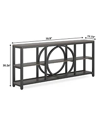 Slickblue Modern Narrow Console Table with 3-Tier Shelves for Entryway and Hallway Storage