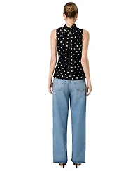 French Connection Women's Ennis Polka Dot Sleeveless Blouse