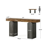 SlickblueFarmhouse Entryway Console Table with 2 Arched Pedestal Legs