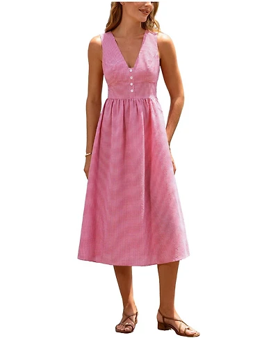 Cupshe Women's Sunkissed Mood Gingham Maxi Beach Dress