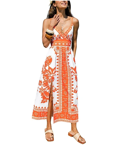 Cupshe Women's Best of Luck Floral Maxi Beach Dress