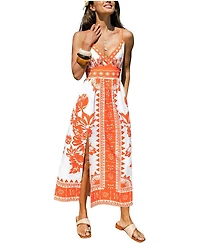 Cupshe Women's Best of Luck Floral Maxi Beach Dress