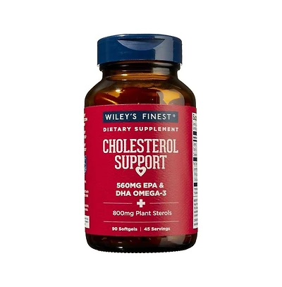 Wiley's Finest Wild Alaskan Fish Oil Cholesterol Support - Heart Health Supplement for Men and Women