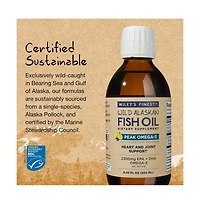 Wiley s Finest Wild Alaskan Fish Oil Peak Omega-3 Liquid Supplement - 2300mg Epa and Dha Omega-3s - Lemon Flavor