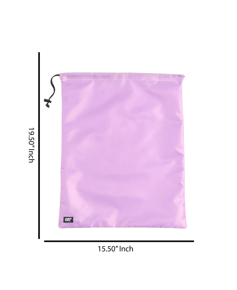 Lands' End 2-Pack Travel Laundry Bags, Polyester Canvas Dirty Clothes Bag with Drawstring