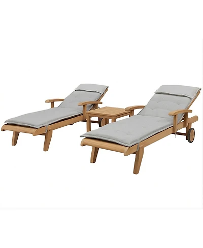 Bristol 3-Pc. Outdoor Chaise Set (2 Lounge Chairs, 1 End Table), Created for Macy's