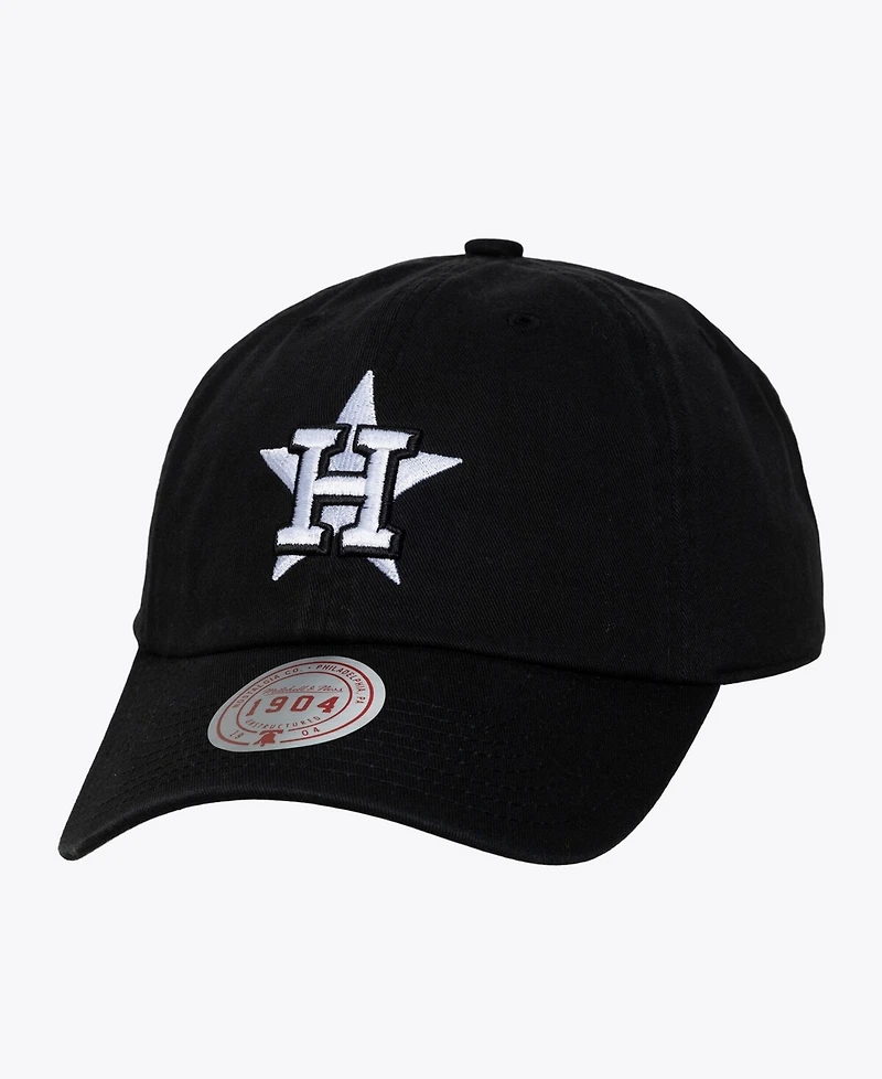 Mitchell & Ness Men's and Women's Black White Houston Astros 1904 Strapback Adjustable Hat