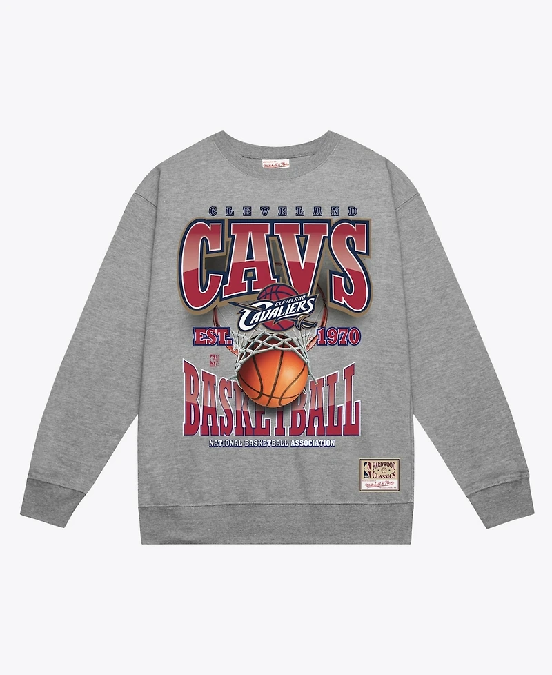 Mitchell & Ness Men's Gray Cleveland Cavaliers Hardwood Classics Tri 2.0 Crewneck Sweatshirt