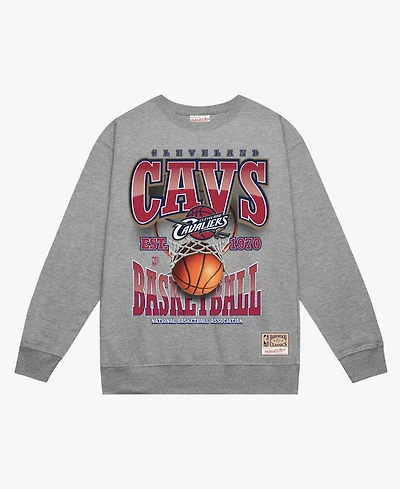 Mitchell & Ness Men's Gray Cleveland Cavaliers Hardwood Classics Tri 2.0 Crewneck Sweatshirt