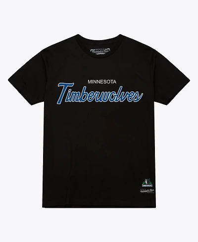Mitchell & Ness Men's Black Minnesota Timberwolves Vintage Wordmark T-Shirt