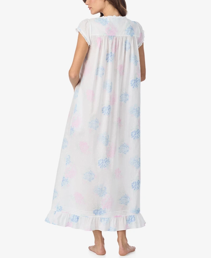 Eileen West Women's Floral Cap-Sleeve Ballet Nightgown