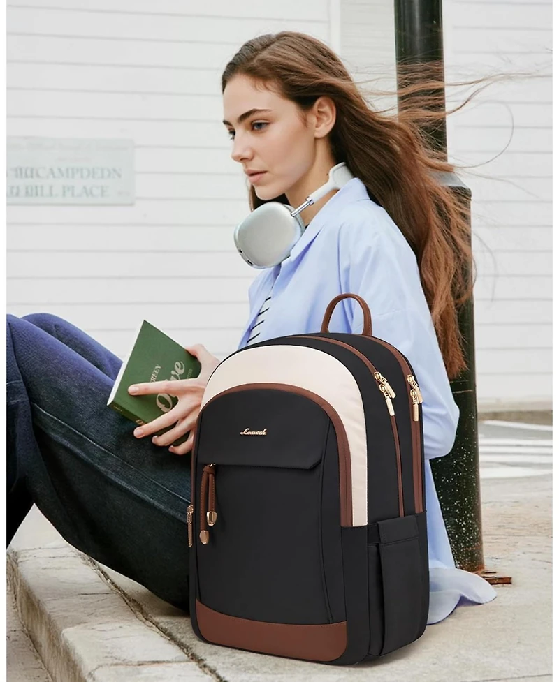 Lovevook Laptop Backpack for Women, 15.6 inch Waterproof College Woman with Compartment Computer Bag Travel Purse