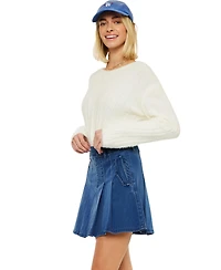 KanCan Women's Sandy High Rise Pleated Mini Skort