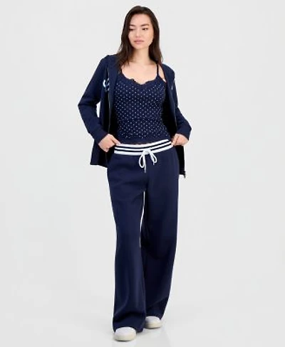 Madden Girl Juniors Fleece Zip Up Hoodie Tank Top Sweatpants