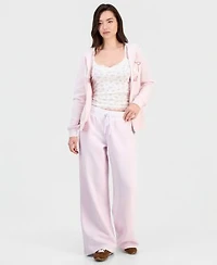 Madden Girl Juniors Fleece Zip Up Hoodie Tank Top Sweatpants