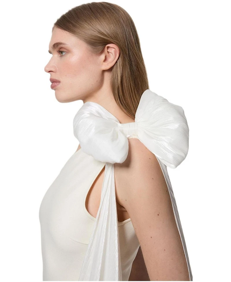 Karen Millen Women's Shoulder Bow Cape Detail Maxi Dress