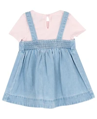 Rare Editions Baby Girls' Denim Bow Jumper and Bodysuit, 2-Piece Set