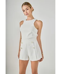 endless rose Women's Embroidred High Waisted Shorts