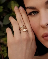 Ettika Gold-Plated Marquise Coiled Ring
