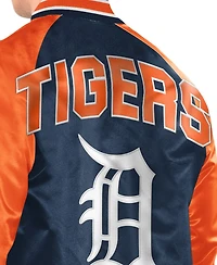 Starter Men's Navy/Orange Detroit Tigers Raglan Blitz Varsity Jacket
