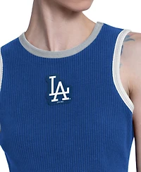 Starter Women's Royal Los Angeles Dodgers Cooperstown Play the Ball Crop Tank Top