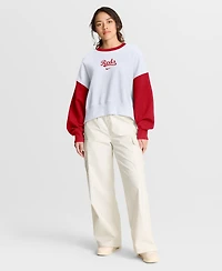 Nike Women's White/Red Cincinnati Reds Oversized High Hip Fleece Sweatshirt