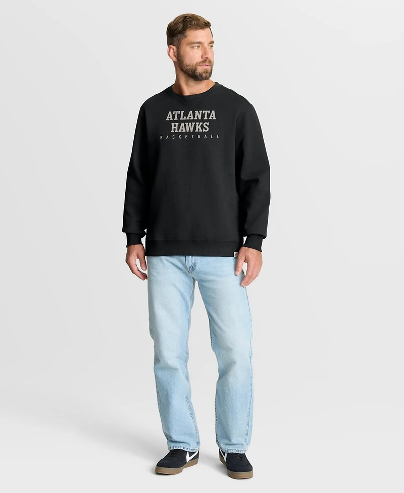 Fanatics Men's Black Atlanta Hawks Crossover Collection Defensive Rotation Drill Premium Pullover Sweatshirt