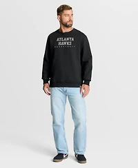 Fanatics Men's Black Atlanta Hawks Crossover Collection Defensive Rotation Drill Premium Pullover Sweatshirt