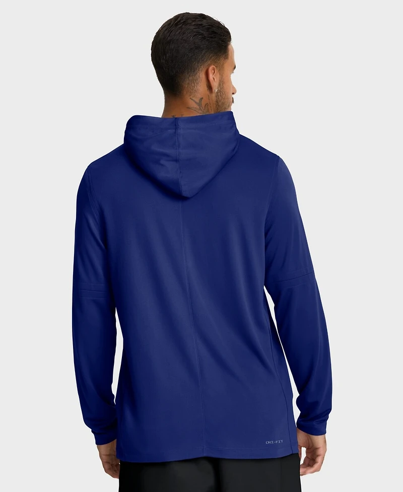 Nike Men's Royal Texas Rangers Authentic Collection Dri-fit Long Sleeve Hooded T-Shirt
