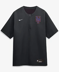 Nike Men's Black New York Mets Authentic Collection Dri-fit Quarter-Zip Windshirt
