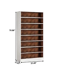 Slickblue Freestanding 9-Tier Bookshelf Organizer for Home or Office Display
