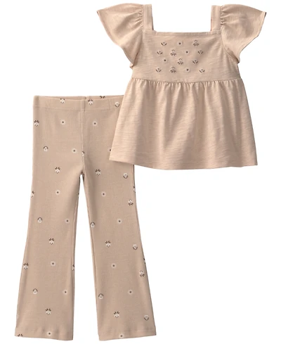 Carter's Toddler Girls' 2T-5T Floral Top and Pant, 2-Piece Set